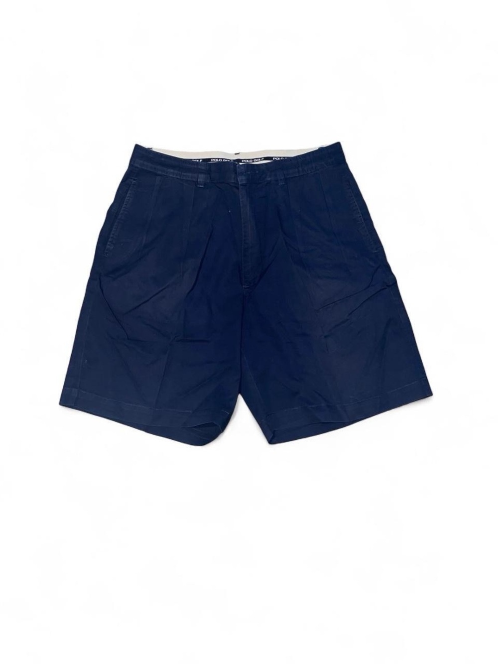 Vintage Polo Golf Ralph Lauren Shorts Mens 34 Navy Blue Pleated Chino